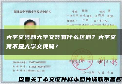 大学文凭和大学文凭有什么区别？大学文凭不是大学文凭吗？缩略图