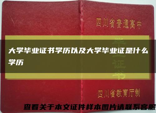 大学毕业证书学历以及大学毕业证是什么学历缩略图