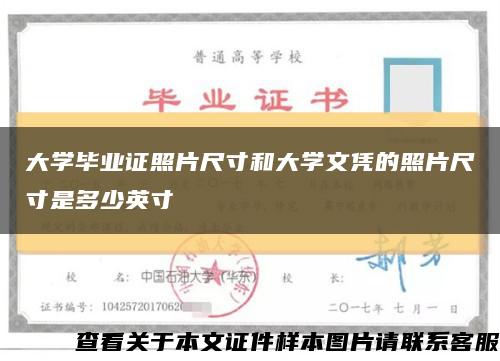 大学毕业证照片尺寸和大学文凭的照片尺寸是多少英寸缩略图