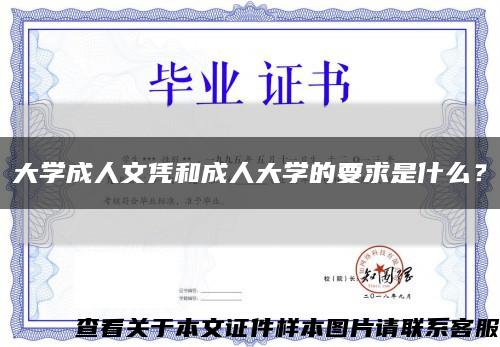 大学成人文凭和成人大学的要求是什么？缩略图