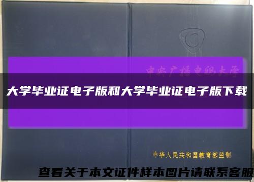 大学毕业证电子版和大学毕业证电子版下载缩略图