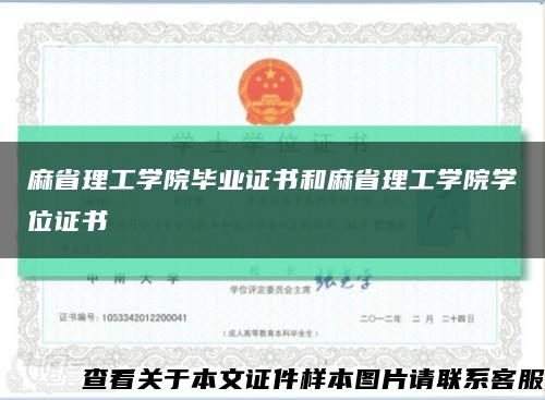 麻省理工学院毕业证书和麻省理工学院学位证书缩略图