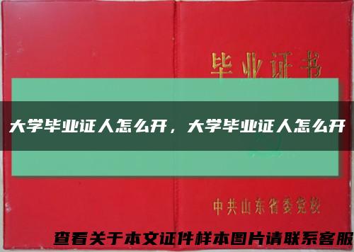 大学毕业证人怎么开，大学毕业证人怎么开缩略图