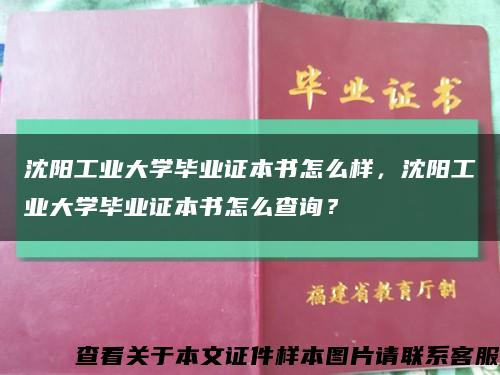 沈阳工业大学毕业证本书怎么样，沈阳工业大学毕业证本书怎么查询？缩略图