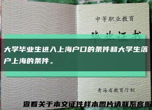 大学毕业生进入上海户口的条件和大学生落户上海的条件。缩略图