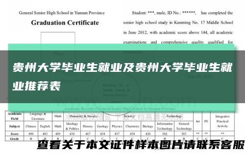 贵州大学毕业生就业及贵州大学毕业生就业推荐表缩略图