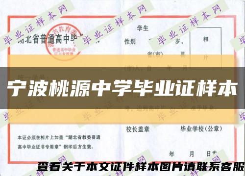 宁波桃源中学毕业证样本缩略图