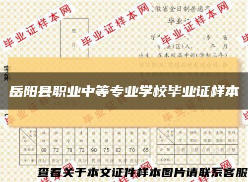 岳阳县职业中等专业学校毕业证样本缩略图