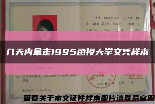 几天内拿走1995函授大学文凭样本缩略图