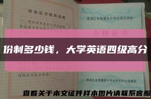 份制多少钱，大学英语四级高分缩略图