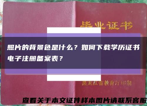 照片的背景色是什么？如何下载学历证书电子注册备案表？缩略图