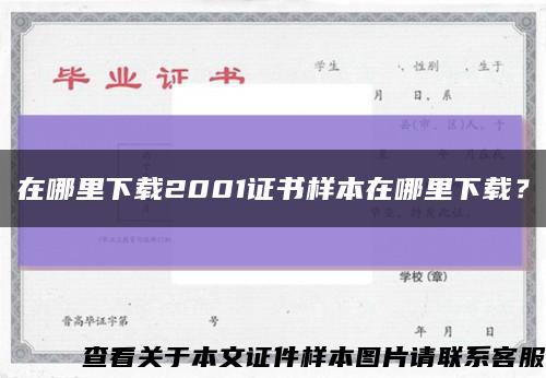 在哪里下载2001证书样本在哪里下载？缩略图