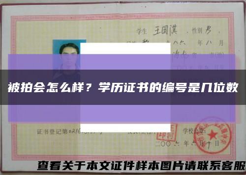 被拍会怎么样？学历证书的编号是几位数缩略图