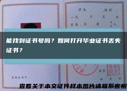 能找到证书号吗？如何打开毕业证书丢失证书？缩略图