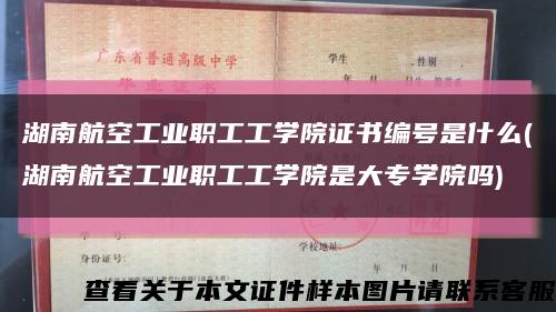 湖南航空工业职工工学院证书编号是什么(湖南航空工业职工工学院是大专学院吗)缩略图