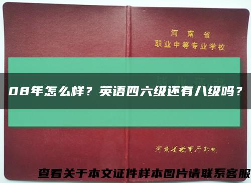 08年怎么样？英语四六级还有八级吗？缩略图