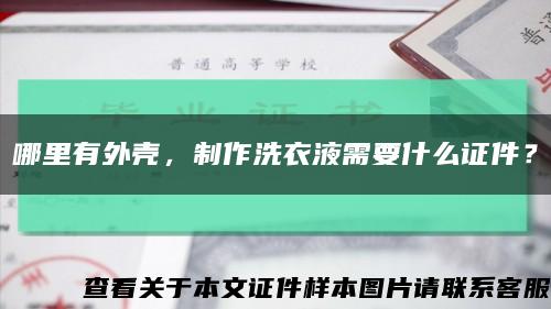 哪里有外壳，制作洗衣液需要什么证件？缩略图