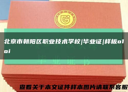 北京市朝阳区职业技术学校|毕业证|样板o1oi缩略图