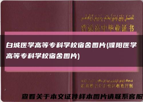 白城医学高等专科学校宿舍图片(濮阳医学高等专科学校宿舍图片)缩略图