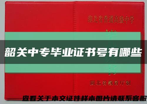 韶关中专毕业证书号有哪些缩略图