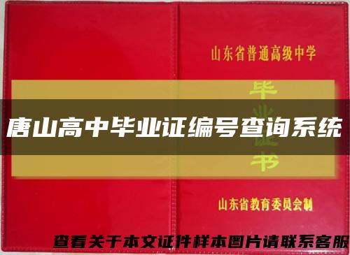 唐山高中毕业证编号查询系统缩略图