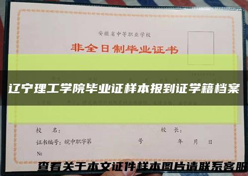 辽宁理工学院毕业证样本报到证学籍档案缩略图