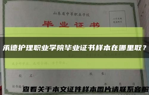 承德护理职业学院毕业证书样本在哪里取？缩略图