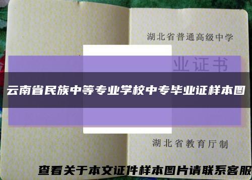 云南省民族中等专业学校中专毕业证样本图缩略图