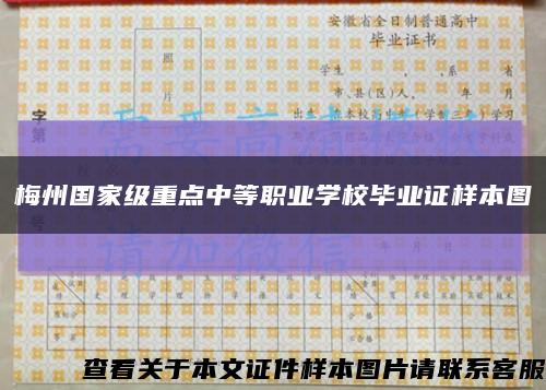 梅州国家级重点中等职业学校毕业证样本图缩略图