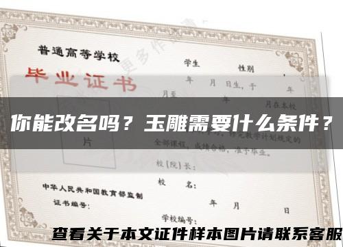 你能改名吗？玉雕需要什么条件？缩略图