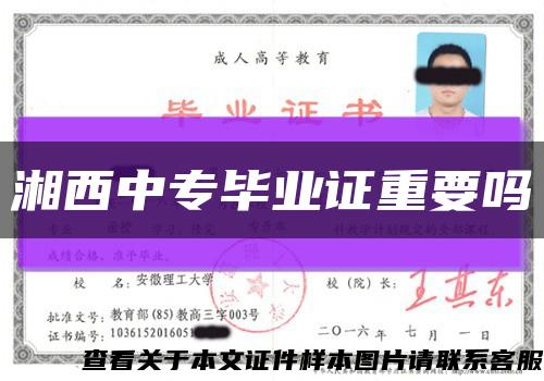 湘西中专毕业证重要吗缩略图