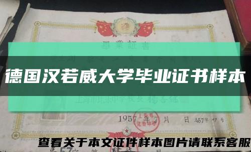 德国汉若威大学毕业证书样本缩略图