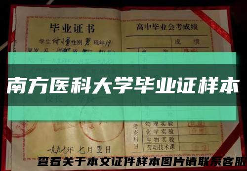 南方医科大学毕业证样本缩略图