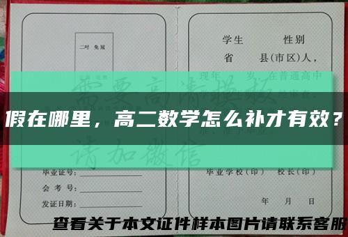 假在哪里，高二数学怎么补才有效？缩略图