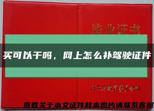 买可以干吗，网上怎么补驾驶证件缩略图