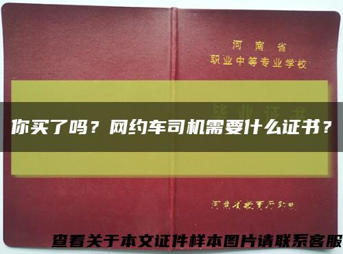 你买了吗？网约车司机需要什么证书？缩略图