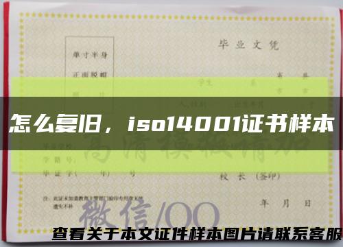 怎么复旧，iso14001证书样本缩略图