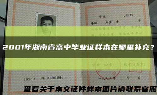 2001年湖南省高中毕业证样本在哪里补充？缩略图