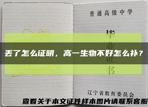 丢了怎么证明，高一生物不好怎么补？缩略图