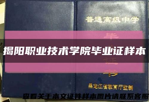 揭阳职业技术学院毕业证样本缩略图