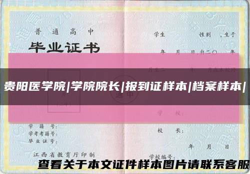 贵阳医学院|学院院长|报到证样本|档案样本|缩略图