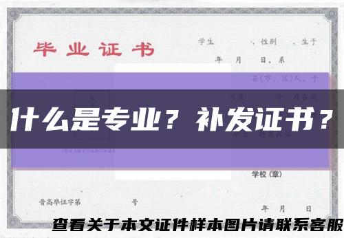 什么是专业？补发证书？缩略图