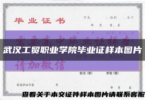 武汉工贸职业学院毕业证样本图片缩略图