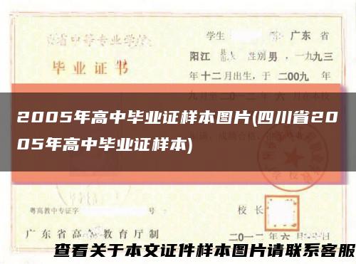 2005年高中毕业证样本图片(四川省2005年高中毕业证样本)缩略图