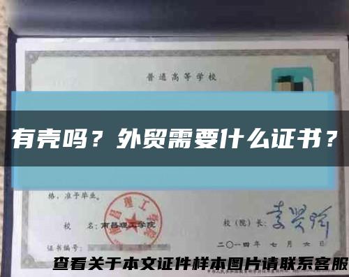 有壳吗？外贸需要什么证书？缩略图