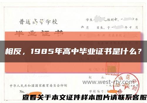 相反，1985年高中毕业证书是什么？缩略图