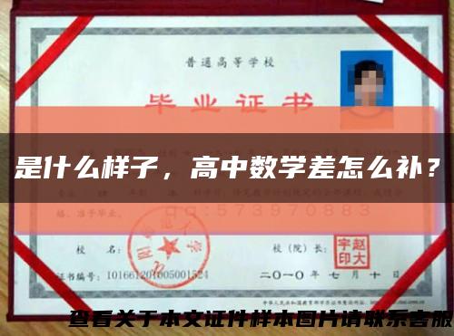 是什么样子，高中数学差怎么补？缩略图