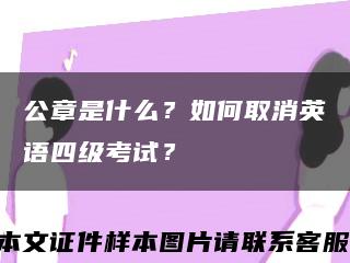 公章是什么？如何取消英语四级考试？缩略图