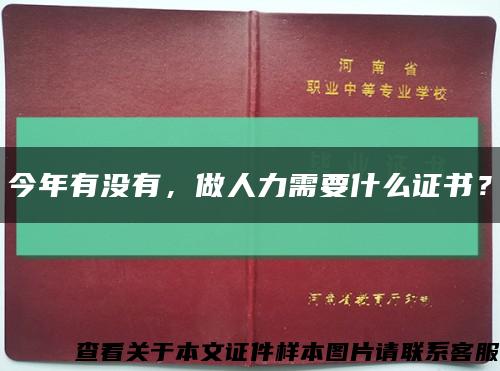 今年有没有，做人力需要什么证书？缩略图