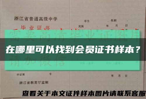 在哪里可以找到会员证书样本？缩略图